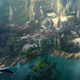Concept art of Star Wars land at Disneyland.